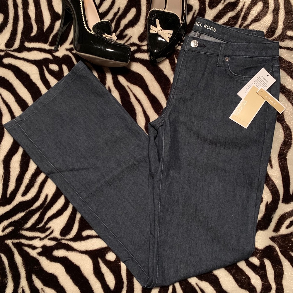 Michael Kors Indigo Wide Leg Boot Jeans - Picture 9 of 15